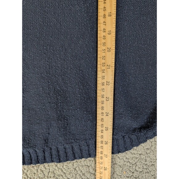 J Jill Short Sleeve Sweater Womens Navy Blouse Top Size XL Tall 100% Cotton - Picture 6 of 12